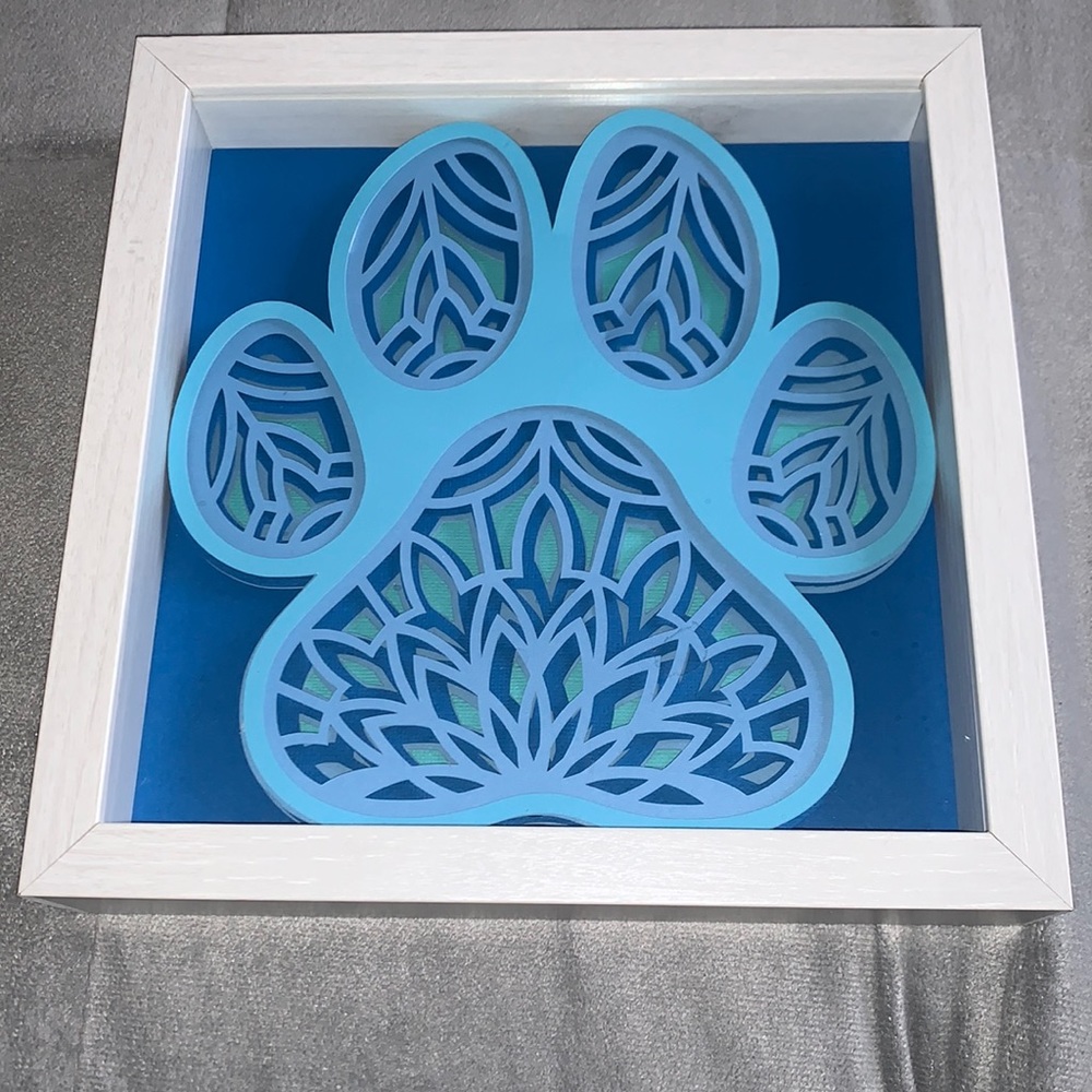 Paw print 3D photo with  frame